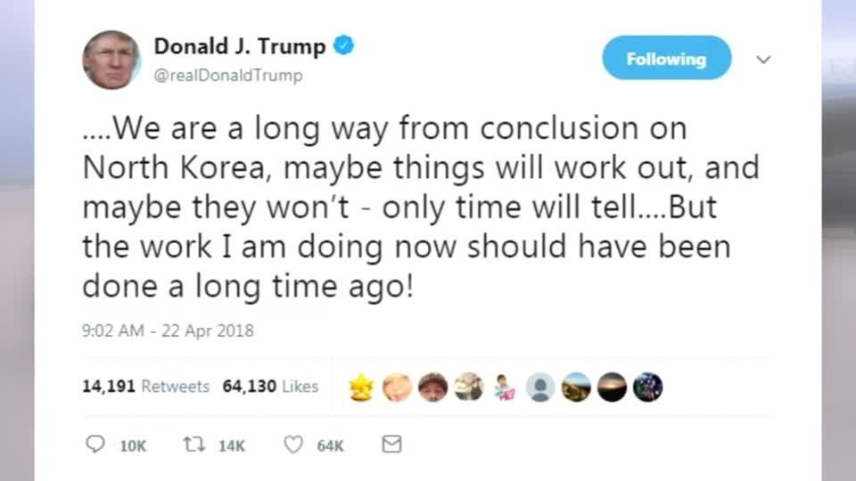 北朝鮮が核実験の中止を発表、トランプ氏は慎重な見方（字幕・22日