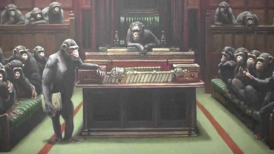 Banksy's chimp-depicting 'Devolved Parliament' sells for