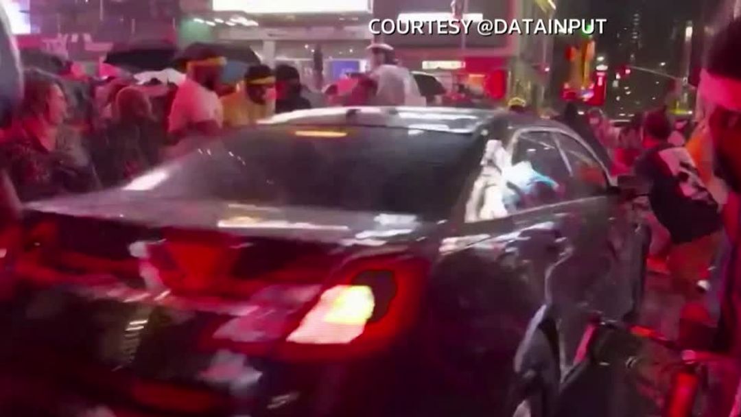Video shows car driving into BLM protesters in NYC | Reuters