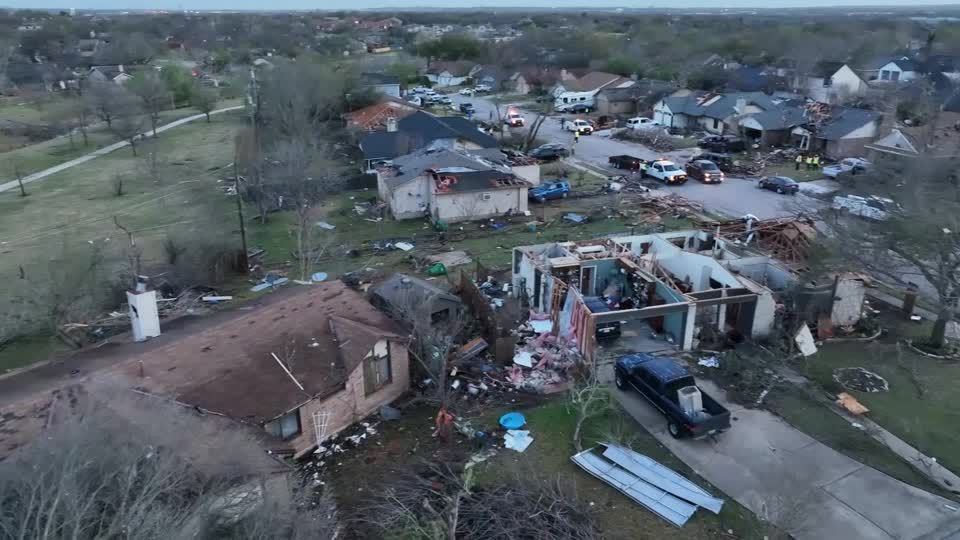 Drone video captures devastation from Texas tornado