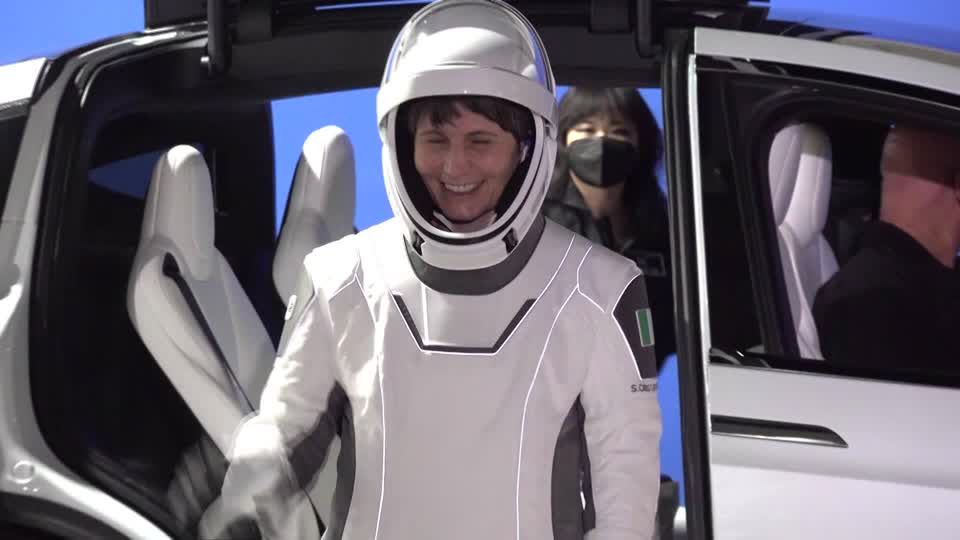 Space station's Italian commander, with lookalike Barbie, tells