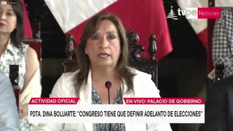 Peru's President urges Congress to bring elections forward