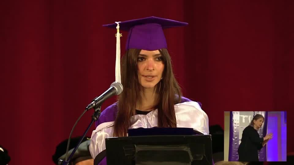 Emily Ratajkowski gives commencement speech in NYC | Reuters