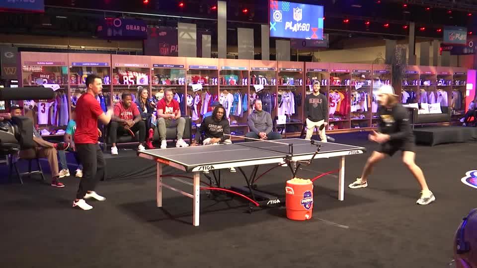 NFL stars compete in table tennis tournament