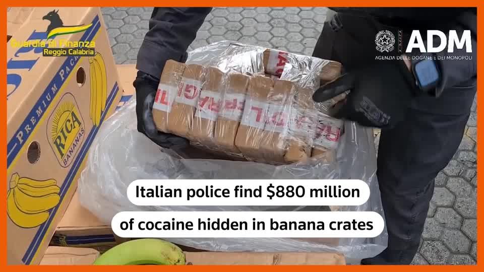 Italian police find $880 million of cocaine stashed in banana crates ...