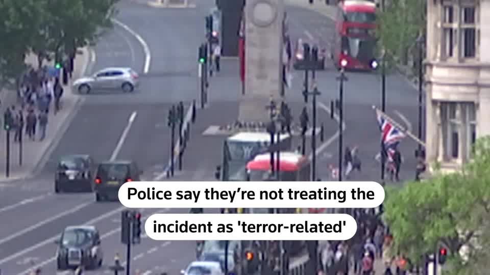 One arrested after car crash into Downing Street gates