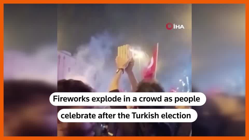 Fireworks explode during Turkish election celebrations | Reuters