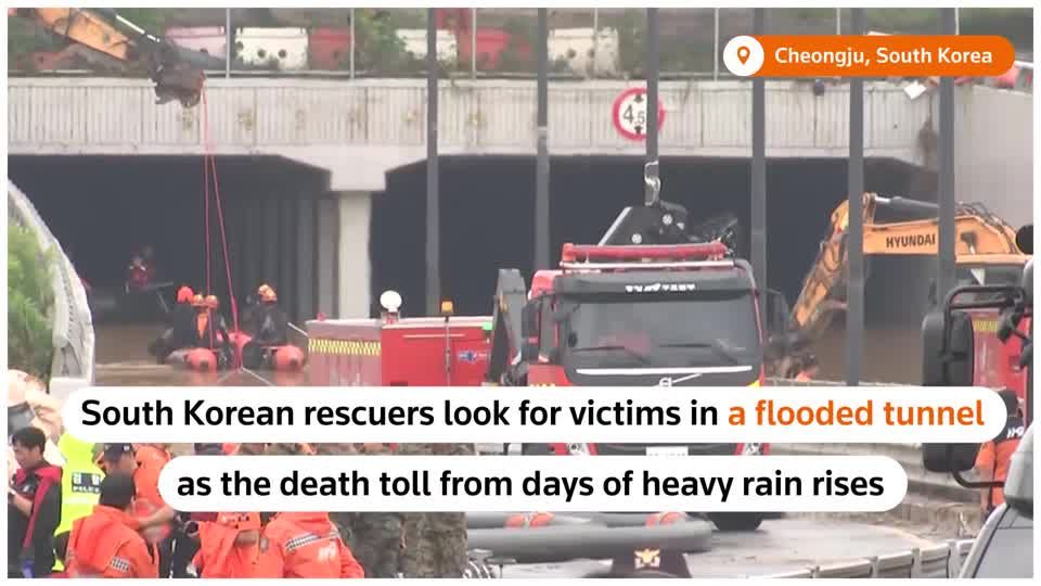 S Korean rescuers find more victims in flooded tunnel | ロイター