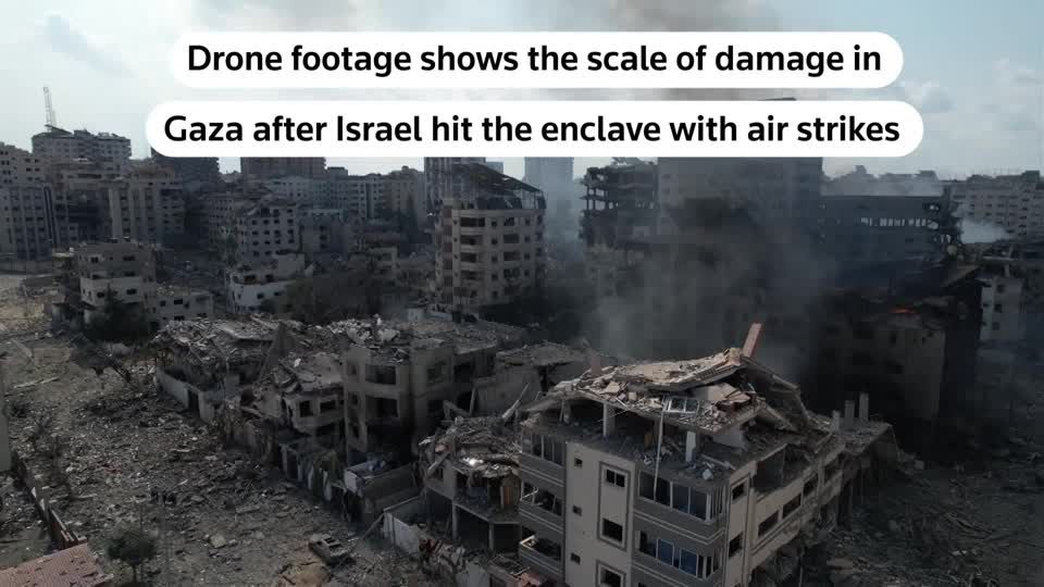 Drone reveals damage in Gaza after Israeli strikes | Reuters
