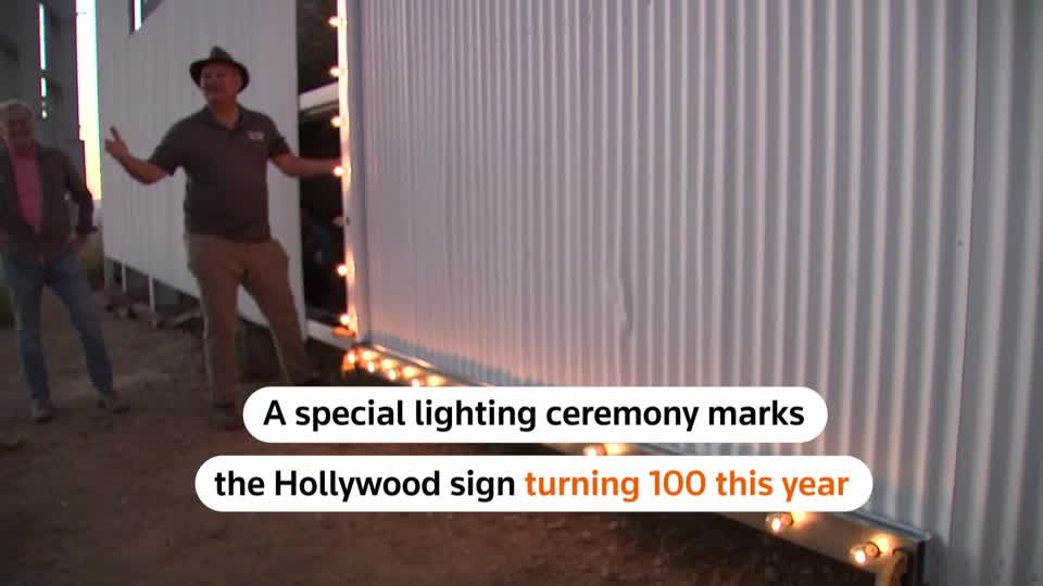 Iconic Hollywood sign celebrates its 100th anniversary | Reuters Video