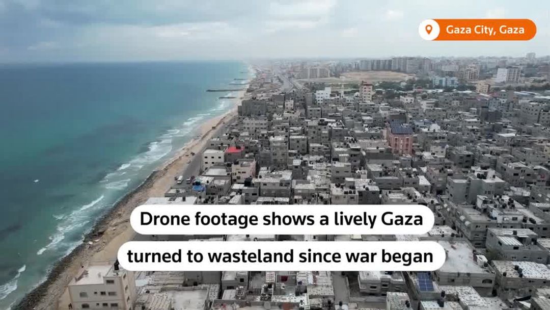 Drone footage shows a lively Gaza turned to wasteland since war began ...