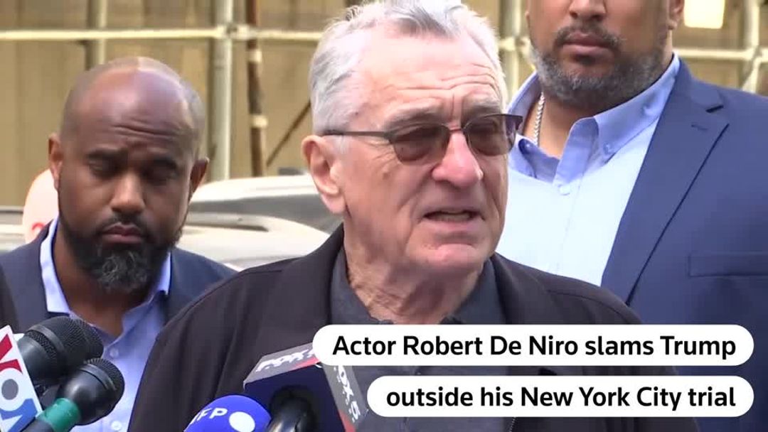 Robert De Niro calls Trump a 'clown' outside trial in Biden campaign ...