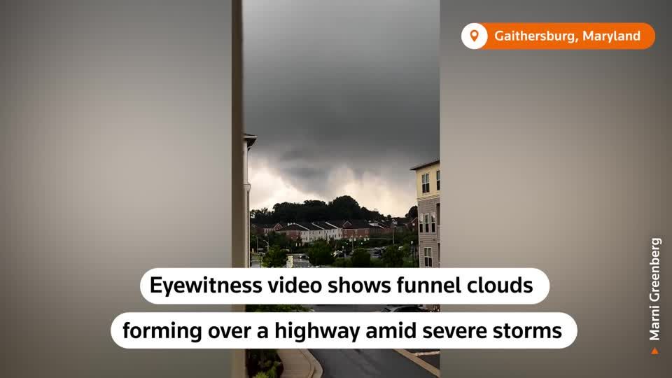 Video shows funnel clouds over highway in Maryland | Reuters