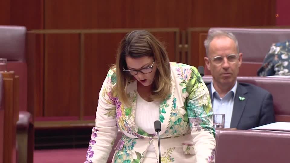 Australian senator pulls out salmon in parliament to protest farm laws