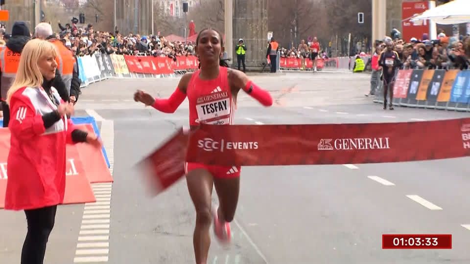 Tesfay breaks course record to win Berlin Half Marathon