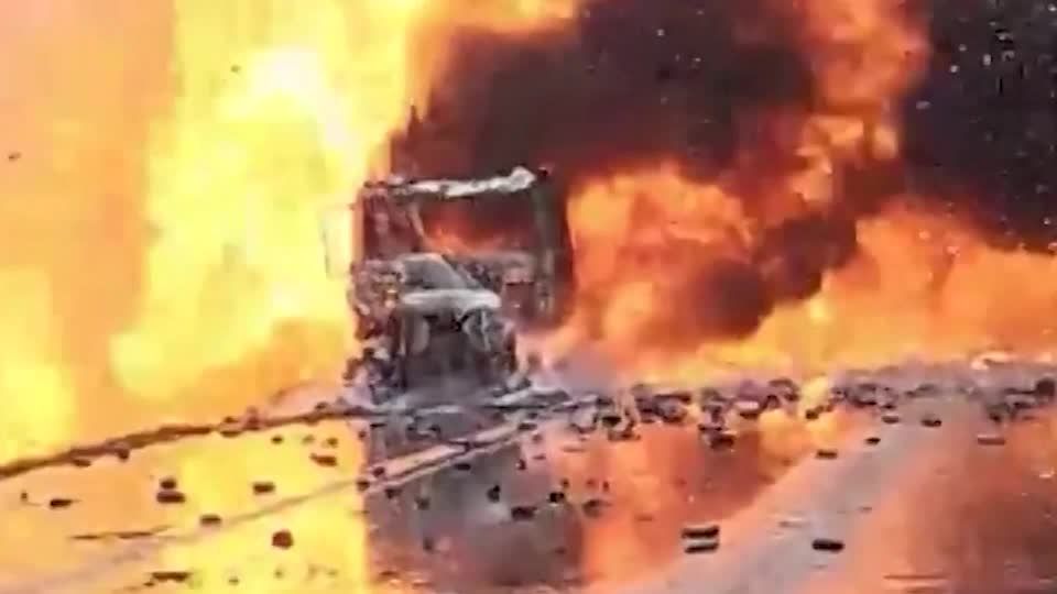 Indiana highway shut down after truck bursts into flames | Reuters