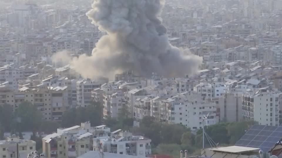 Smoke billows over southern Beirut after Israeli strike