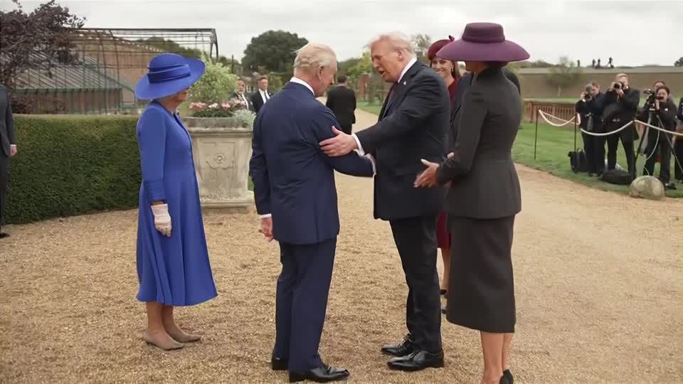 Trump welcomed by King Charles in unprecedented second UK state visit ...