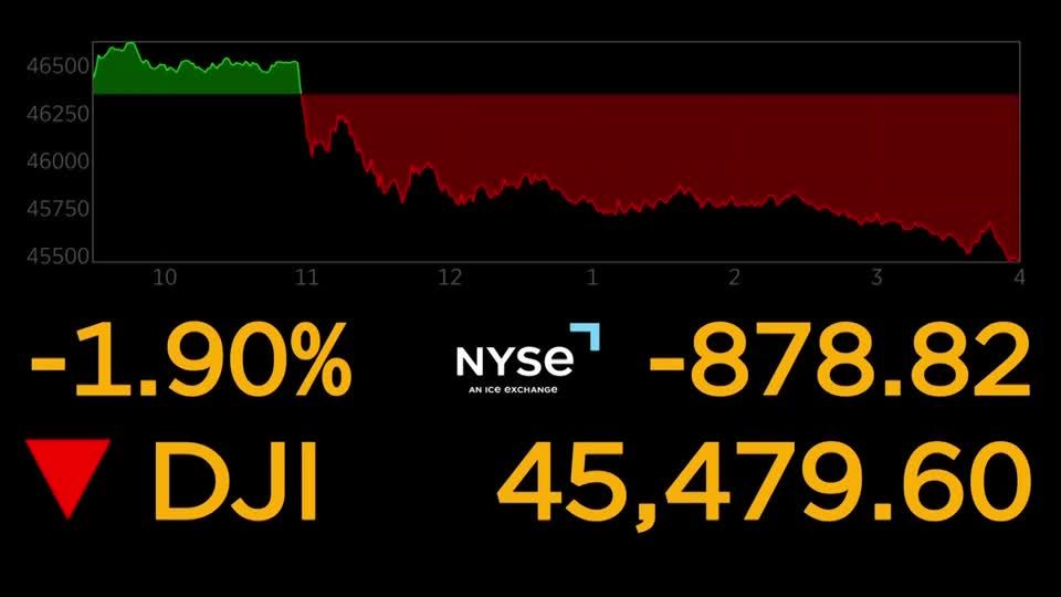 Wall Street ends sharply lower as Trump renews China tariff threats ...