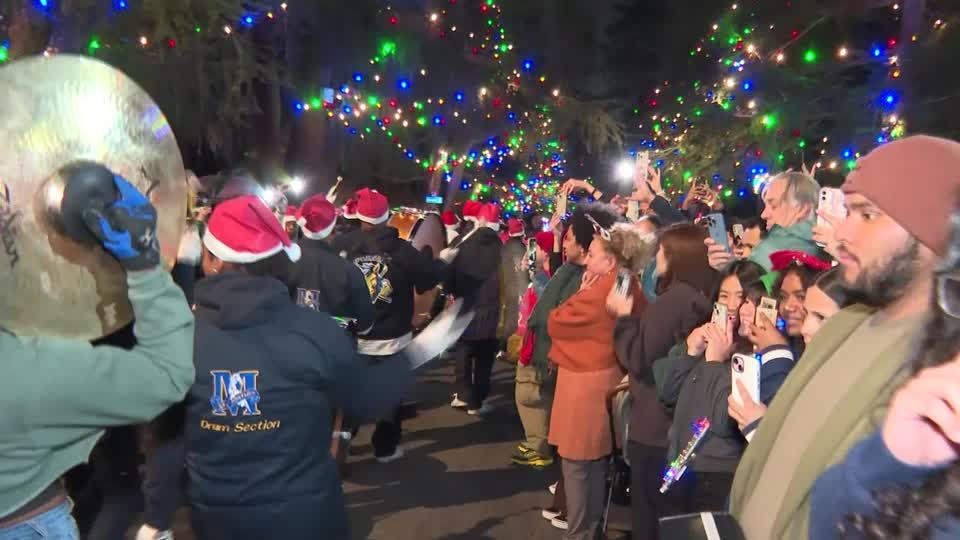 Christmas Tree Lane lights flicker back to life after LA fire