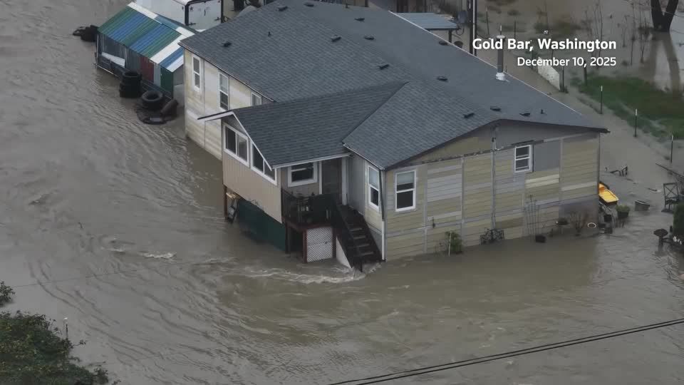 Drone footage captures flooding in Pacific Northwest | Reuters