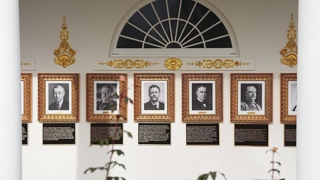 バイデン氏「史上最悪」、ホワイトハウスの歴代大統領肖像に説明書き