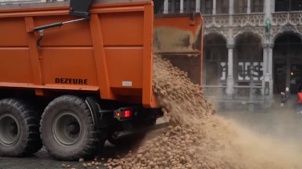 Tractor dumps potatoes in Brussels' main square over Mercosur deal ...