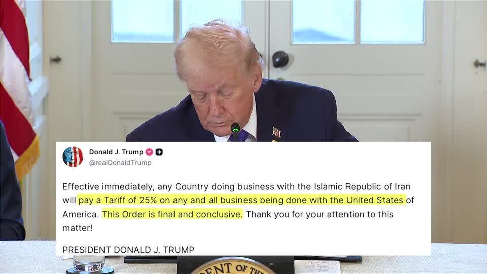 Trump says nations trading with Iran will face 25% US tariffs | Reuters