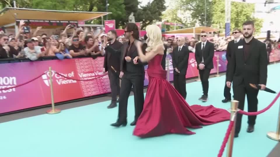 Artists walk the turquoise carpet to kick off Eurovision party