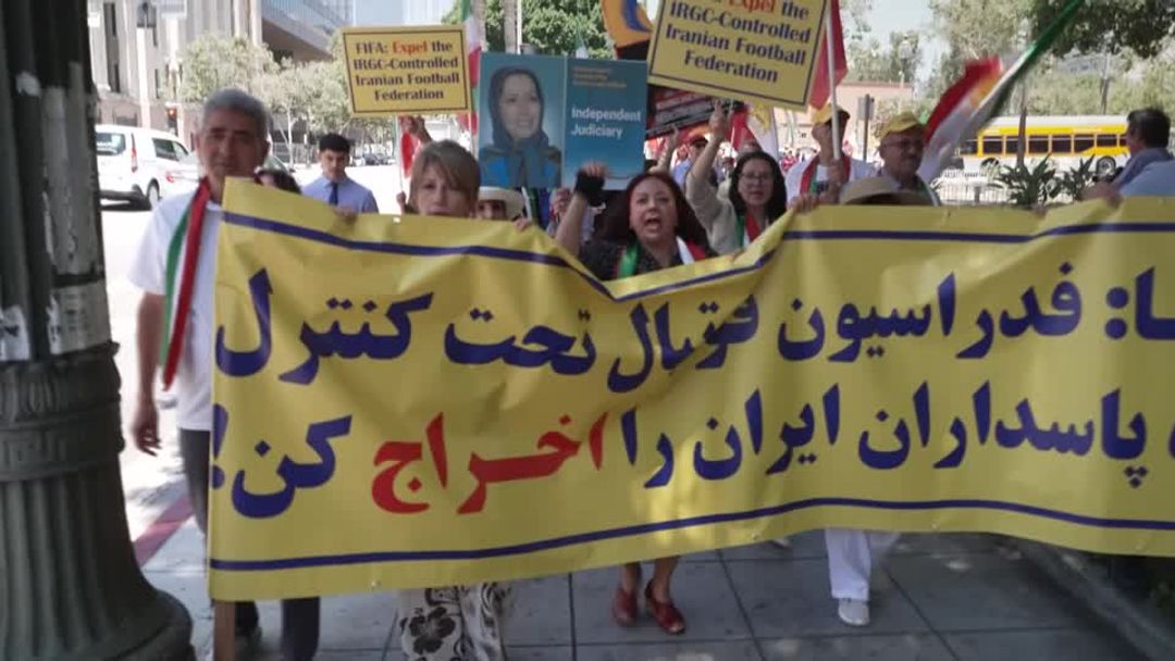 Protesters call on FIFA to kick Iran out of World Cup, citing regime ...